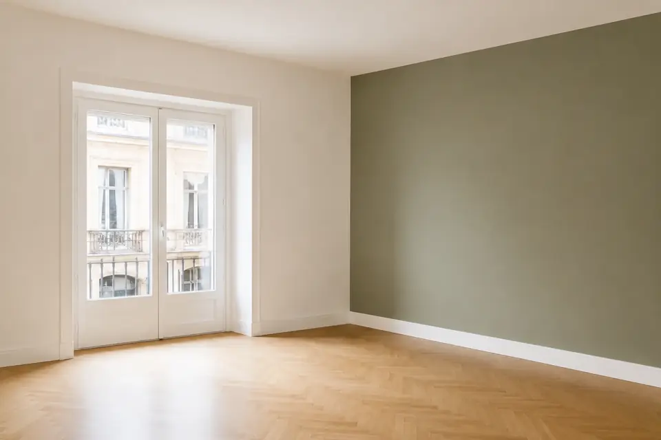 Ambiente interno rifinito con pareti pitturate